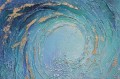 Blue Huge vagues Boho spiritual par Couteau à palette détail de décoration murale